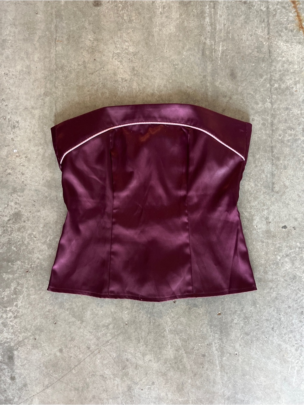 Vintage 90s Y2K Strapless Satin Bustier Tube Top - Pink/Purple